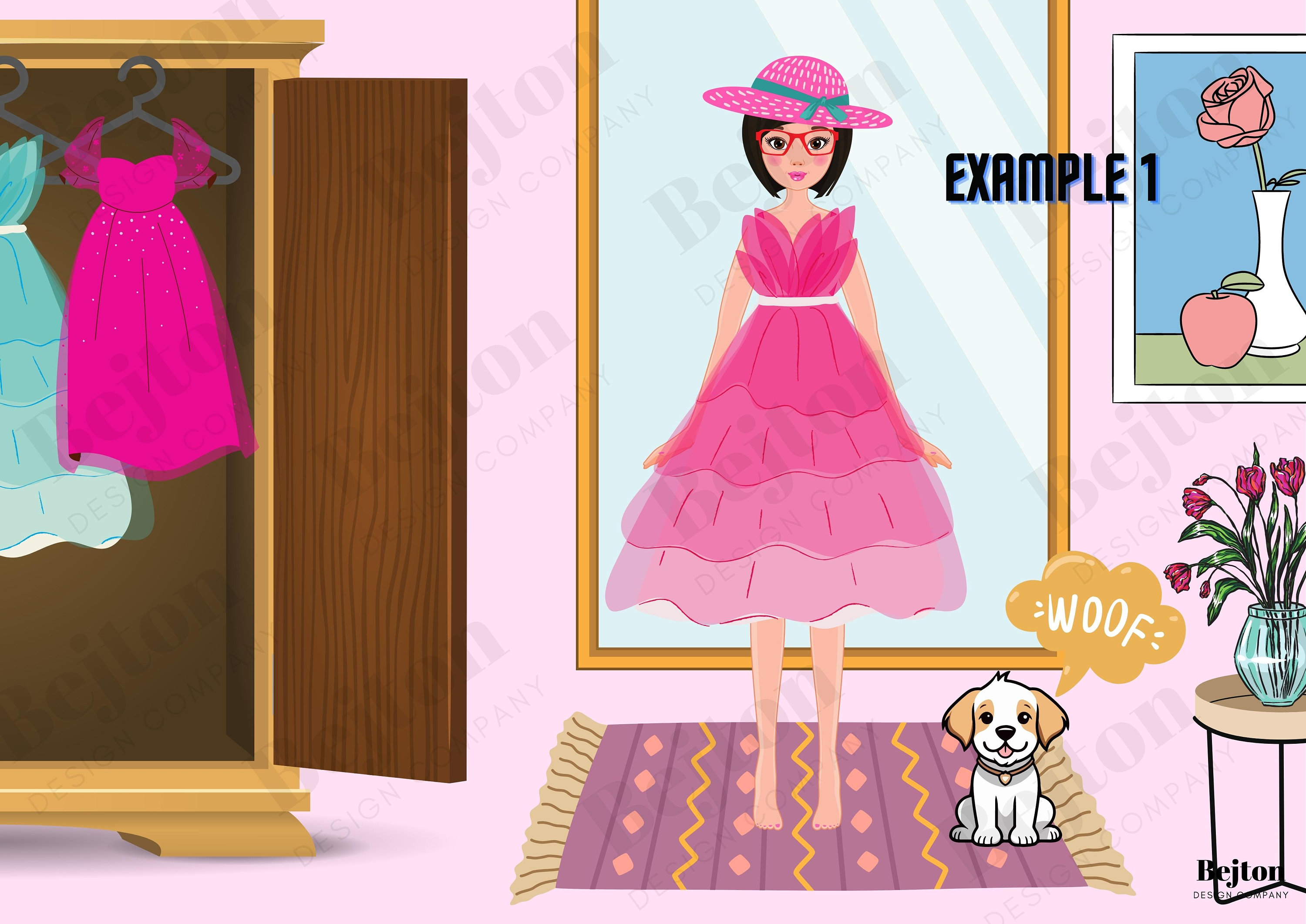 Printable DIY Paper Doll Dress Up Barby Girl Dress Up Dress - Etsy