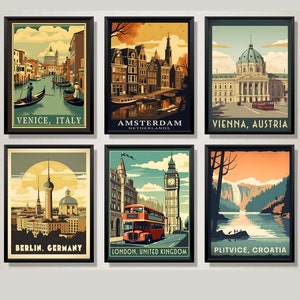 The Enchanting European Expedition - 6 Vintage Travel Posters - Set 3 | Retro Travel Posters | Wall Art | Home Decor | Digital Download