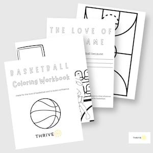 Printable Basketball Coloring Pages -Basketball Coloring Pages - Basketball Coloring Workbook - Basketball Sports Psychology Skills
