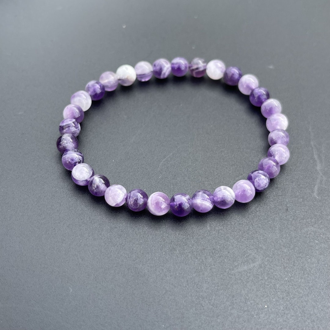 6mm Natural Amethyst Purple Gemstone Healing Bracelet,inner Peace ...