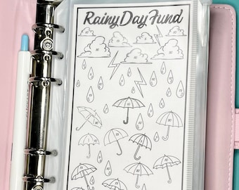 Rainy Day Fund Savings Challenge Printable | 500 Dollars | For A6 Cash Envelopes