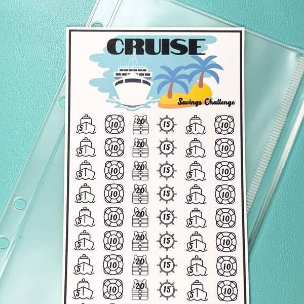 Savings Challenge Printable, Cruise, 685 Dollar, For A6 Cash Envelopes