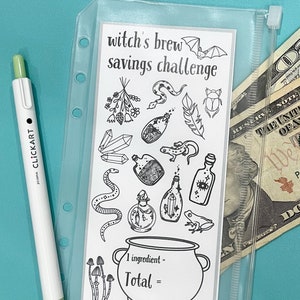 Savings Challenge Printable, Hexe Halloween Budget, Für A6 Größe Geldumschläge