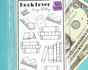 Savings Challenge Printable | Book Lover | 125 Dollar | A6 Size