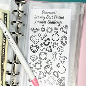 Diamonds Are My Best Friend Savings Challenge Printable | For A6 Cash Envelopes