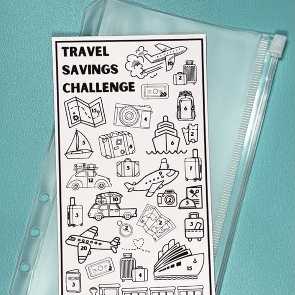 Travel Savings Challenge Printable | 250 Dollars | For A6 Cash Envelopes