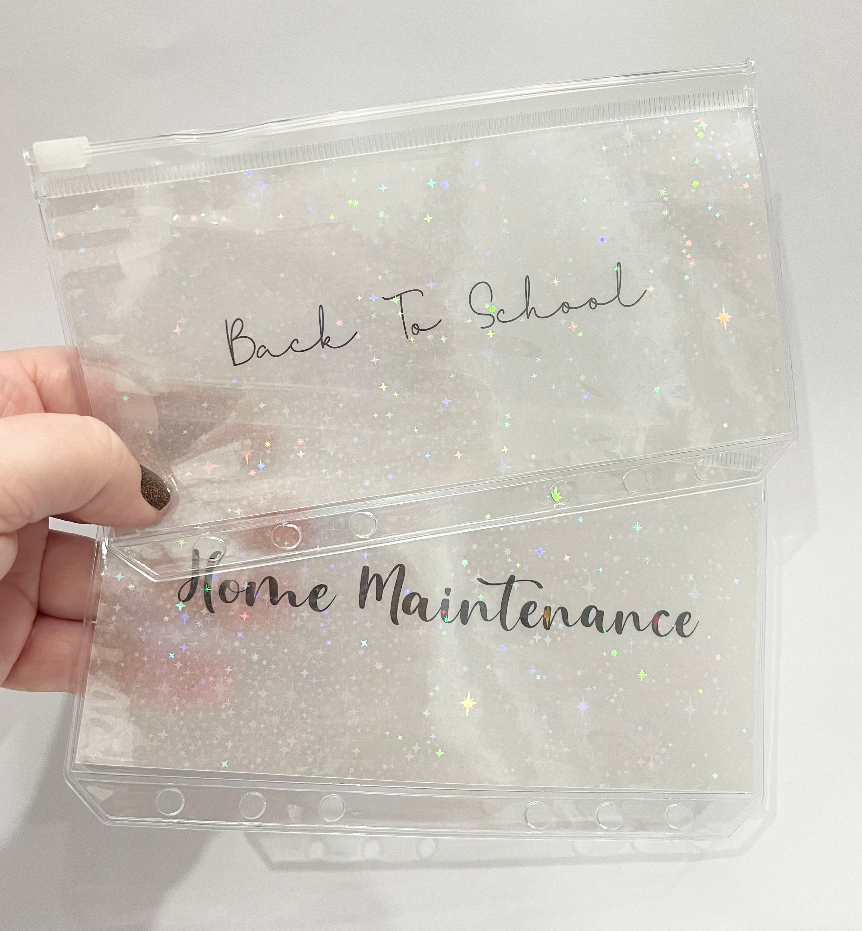 Glitter Vellum Dashboard in Cash Zip Envelopes, Custom, A6 Size, Starlight