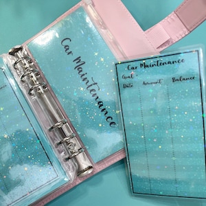 Glitter Dashboard with Tracker: Custom A6 Zip Cash Envelope