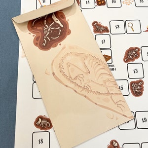 Fossil Dig Savings Challenge Game Printable | Letter Size | A6 Envelope ...