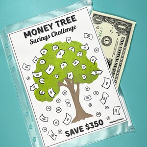 Savings Tree Examples Savings Challenge Printable, Money Tree, 350 Dollar, for A5 Cash ...
