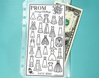 Savings Challenge Printable | Prom | 500 Dollar | A6 Size