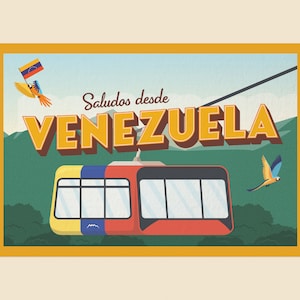 Cartão postal imprimível da Venezuela - Cartão postal digital/Download digital