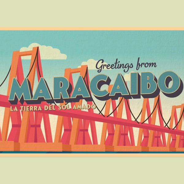 Maracaibo Printable Postcard -  Digital Postcard/Digital Download