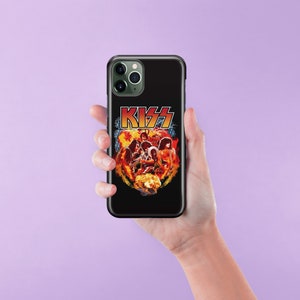 Kiss 6 For Apple iPhone 11 12 13 14 15 PRO PLuS MiNI MAX Phone Case Cover American USA Rock Song Music Face Paint Makeup Guitar Band image 6