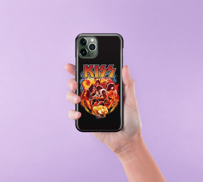 Kiss 6 For Apple iPhone 11 12 13 14 15 PRO PLuS MiNI MAX Phone Case Cover American USA Rock Song Music Face Paint Makeup Guitar Band image 6