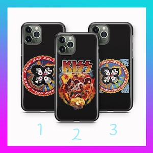 Kiss 6 For Apple iPhone 11 12 13 14 15 PRO PLuS MiNI MAX Phone Case Cover American USA Rock Song Music Face Paint Makeup Guitar Band image 1