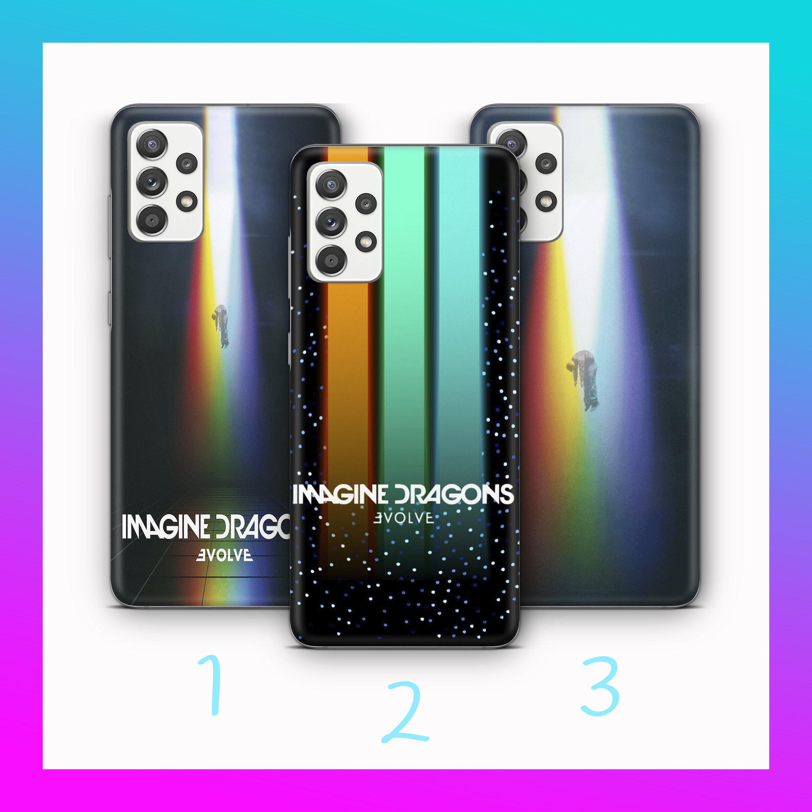 Imagine Dragons 4 Housse pour Samsung A14 A15 A16 A17 A25 A26 A34 A35 A36 A37 A54 A55 A56 A57 A72 A73 + d'autres modèles