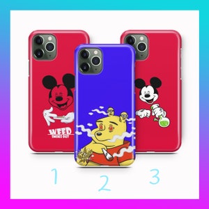 Cartoon Weed 2 Voor Apple iPhone 11 12 13 14 15 16 Pro PLuS Mini MAX Telefoon Case Cover Mary Jane marihuana hennep Stripfiguren Stoned