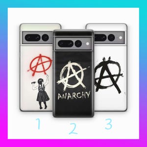 Funda para teléfono Anarchy 3 para Google Pixel 6, 6A, 7, 7A, 8, 8A, 9, 9A Pro XL, modelo con símbolo de juventud, ausencia de gobierno, sin ley y sin autoridad.