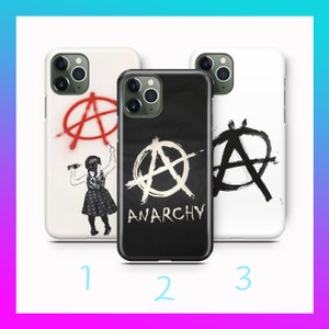 Anarquía 3 para Apple iPhone 11 12 13 14 15 16 Pro PLuS MiNI MAX Funda para teléfono Símbolo Juventud Ausencia de gobierno Sin ley Sin autoridad