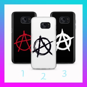 Anarquía 2 para Samsung Galaxy S5 S6 S7 S8 S9 Edge Plus LTE NEO Funda para teléfono Símbolo Juventud Ausencia de gobierno Sin ley Sin autoridad
