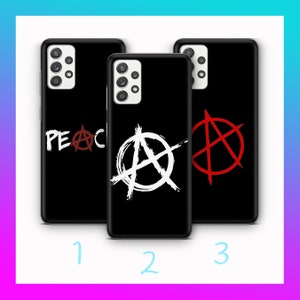 Funda para teléfono Anarchy 1 para Samsung A13, A14, A15, A16, A25, A26, A33, A34, A35, A36, A53, A54, A55, A56, A72, A73 y más modelos con símbolo de "Sin autoridad".