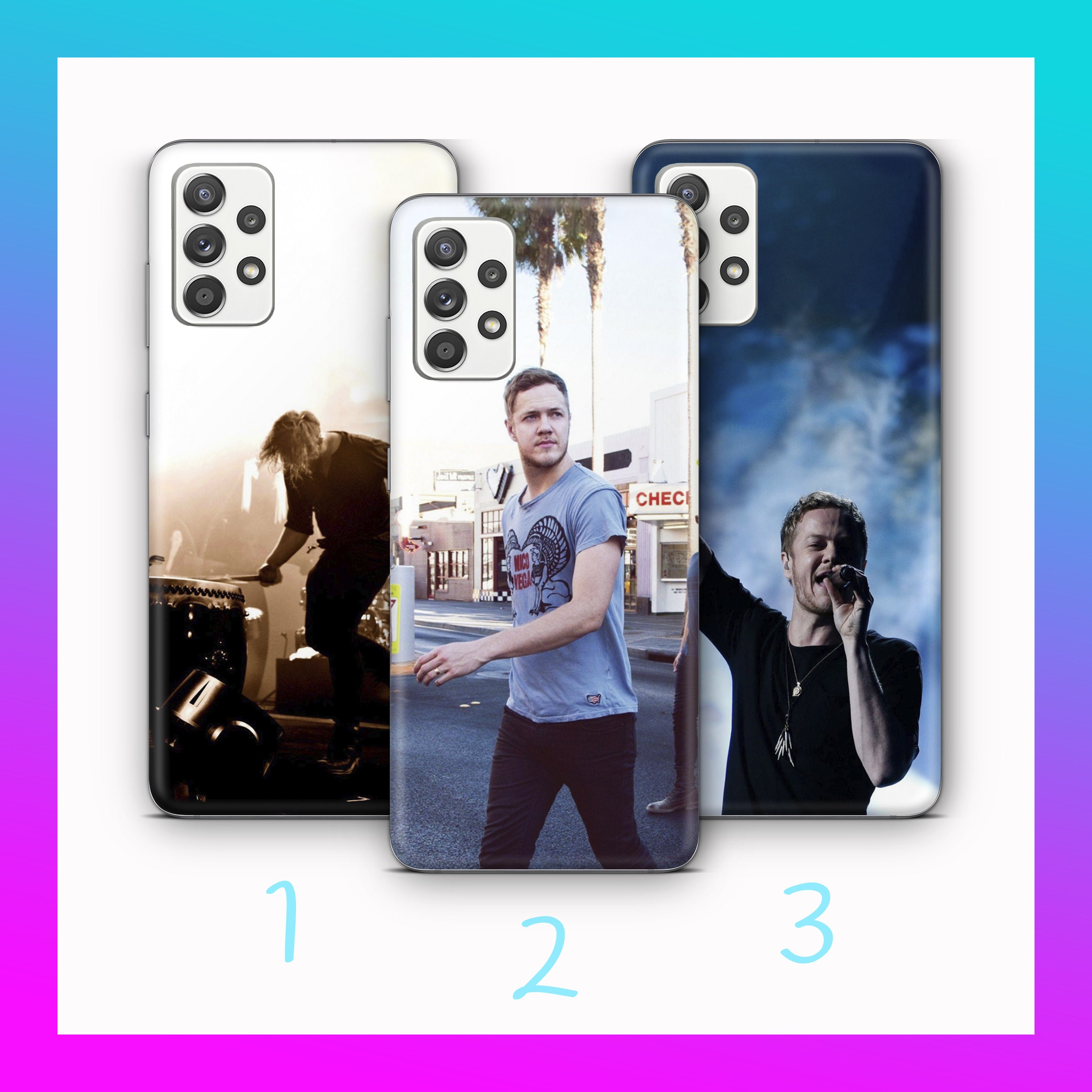 Imagine Dragons 2 Housse pour Samsung A14 A15 A16 A17 A25 A26 A34 A35 A36 A37 A54 A55 A56 A57 A72 A73 + d'autres modèles