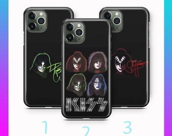 Kiss 1 Phone Case For Apple iPhone 11 12 13 14 15 16 e 17 Air PRO Plus Mini Max American USA Rock Song Music Face Paint Makeup Guitar Band