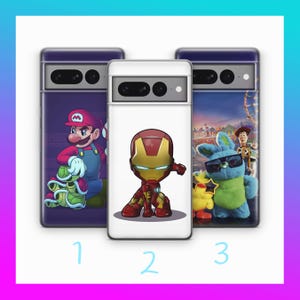 Cartoon 6 Phone Case Cover For Google Pixel 6 6A 7 7A 8 8A 9 9A Pro XL Models Random Cartoon Characters Network Funny Iron Man Joker