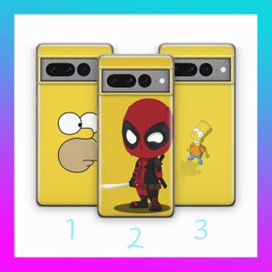 Cartoon 4 Phone Case Cover For Google Pixel 6 6A 7 7A 8 8A 9 9A Pro XL Models Random Cartoon Characters Network Funny Iron Man Joker