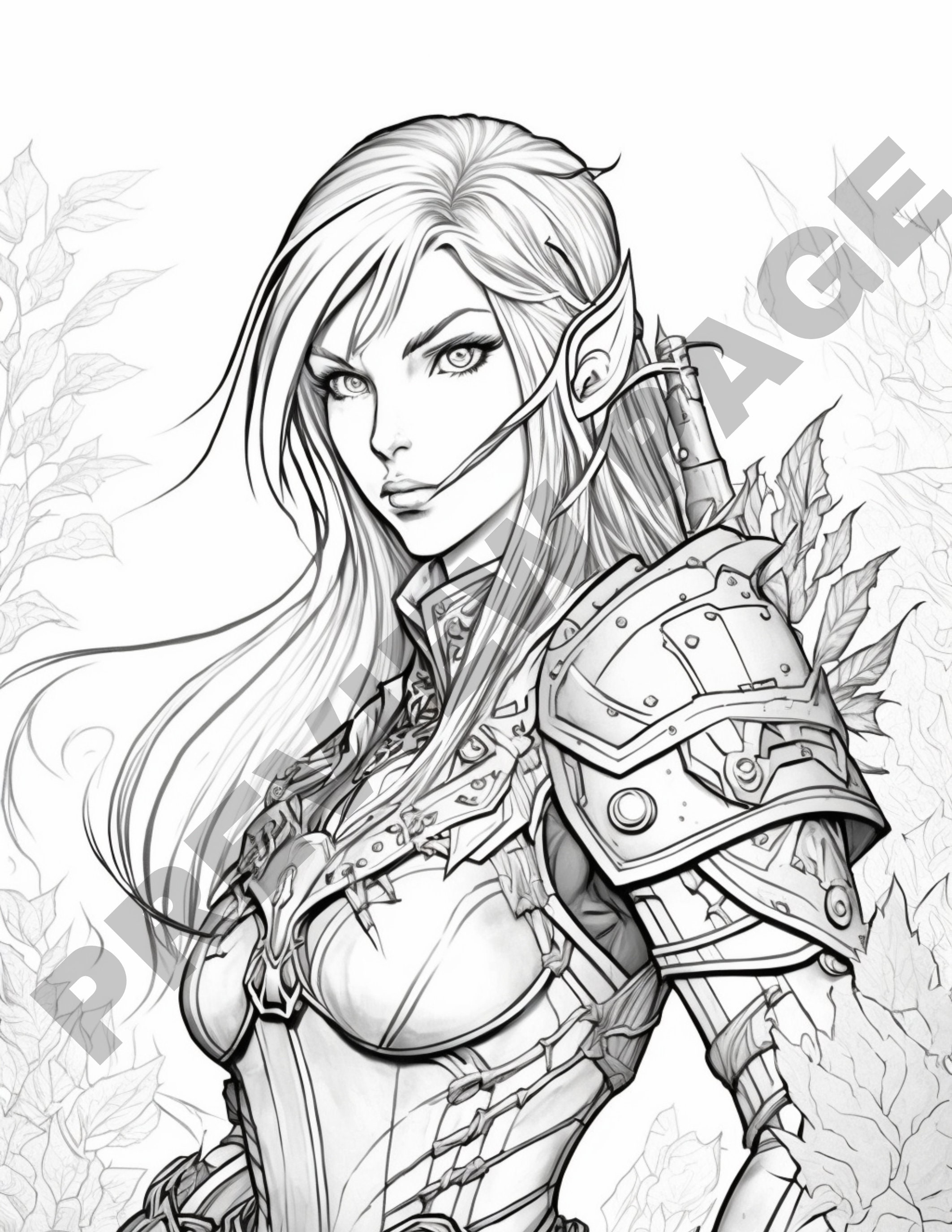 Beautiful Warriors Fantasy Sketches in Light Grey Scale: Colouring Drawing  Book for Adults: Greyscale Sketches of Beautiful Warriors by Sarah Sorrel