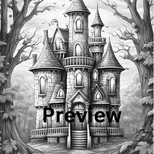 Haunted Mansion Adult Coloring Pages, 10 Digital Downloads, Halloween ...