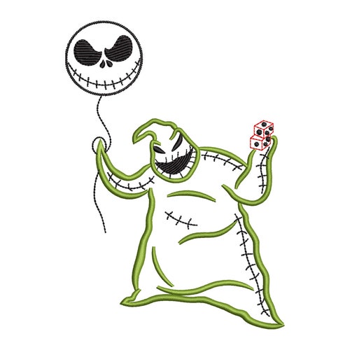 Halloween Horror Schurken Stickdatei, Boogieman Stickmuster, Alptraum Skelett Digitalisierung Skizze Stickdateien - 3 Größen