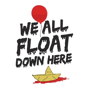 Halloween Horror Embroidery Design, You&#39;ll Float Too Dancing Clown Embroidery Design, Killers Villains Digital Machine Embroidery Files
