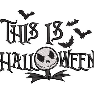 Il s'agit d'un motif de broderie d'Halloween, tête de mort de Jack la saison fantasmagorique, broderie tendance, motifs de broderie, numérisation de fichiers de broderie Machine