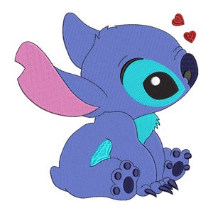 Stitch Embroidery Design, Sitting Stitch Machine Embroidery Files, Cute Ohana Stitch Lilo Digital Embroidery Pattern File - Digital Download