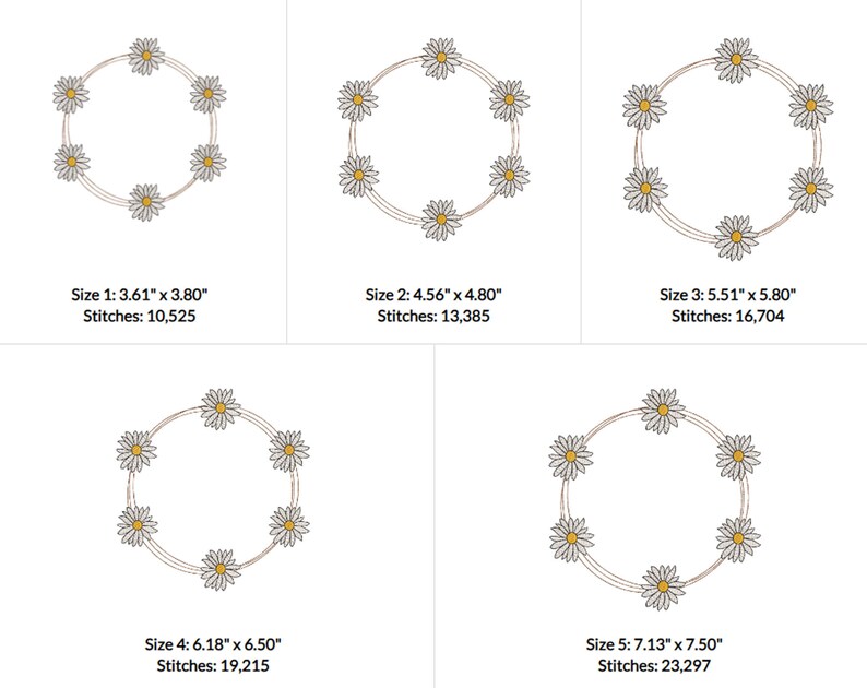 Daisy Flower Machine Embroidery Designs Spring Monogram Etsy
