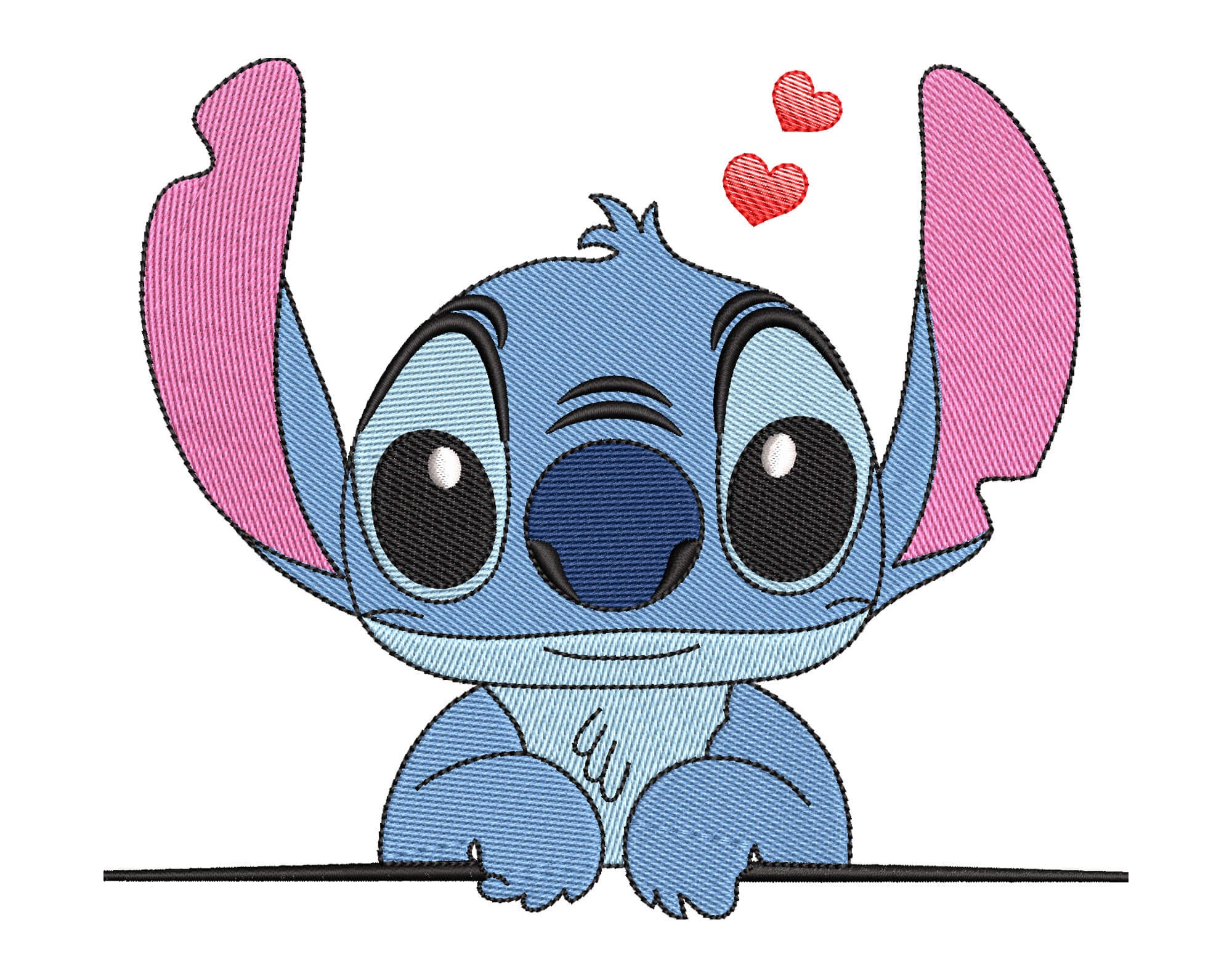 Stitch Angel Heart Funny Embroidery, Love Stitch Disney Embroidery,  Embroidery Design File