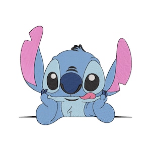 Stitch Embroidery Design, Stitch Lilo Embroidery Machine File, Cute Baby Stitch Heart Embroidery, Digital Embroidery Patterns - 4 Sizes