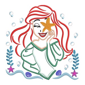 Borduurontwerp zeemeermin, borduurontwerp zeemeermin koningin, borduurontwerp zeemeermin sprookjes, borduurontwerp meisje prinses