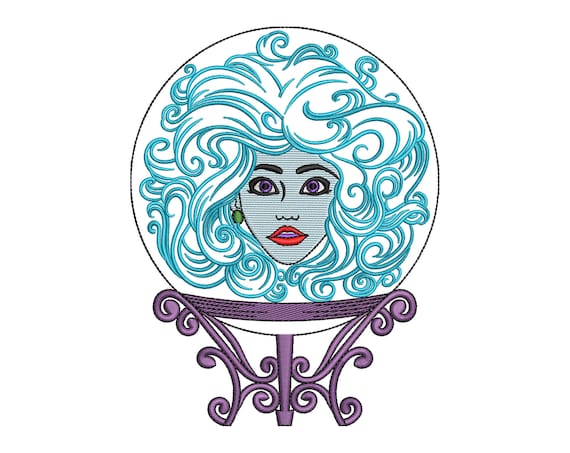 Halloween Embroidery Design, Creepy Madam Leota Halloween Designs, Hitch Hiking Ghosts, Leota Crystal Ball Digital Machine Embroidery Files
