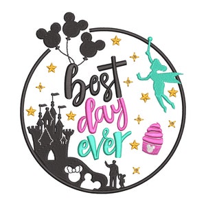 Best Day Ever Castle Embroidery Design, Embroidery Patterns, Castle Embroidery Design, Castle Machine Embroidery Files, - 3 Sizes
