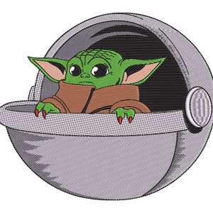 This Is The Way Embroidery Designs, Baby Alien Grogu Embroidery Patterns, Digitizing Machine Embroidery Files - 4 Sizes - Instant Downloads