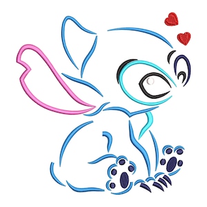 Stitch Embroidery Design, Stitch Sketch Machine Embroidery Files, Cute Ohana Stitch Lilo Digital Embroidery Pattern Files - Digital Download