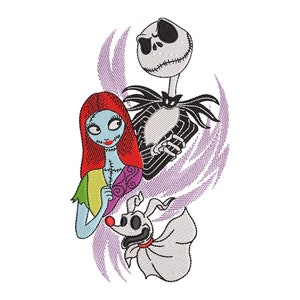 Halloween Stickdatei, Jack Schädel Stickdatei, Jack Alptraum Weihnachten Skizze Stickdatei - 3 Größen - digitale Downloads