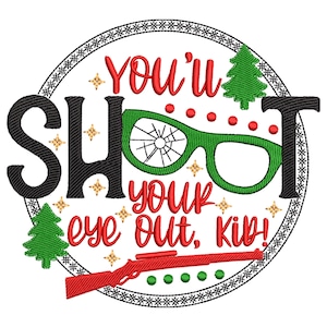 Diseños de bordado navideños, diseño de bordado para niños que te dejará boquiabierto, archivos de bordado de ojos de Navidad Oh Fudge: descargas digitales