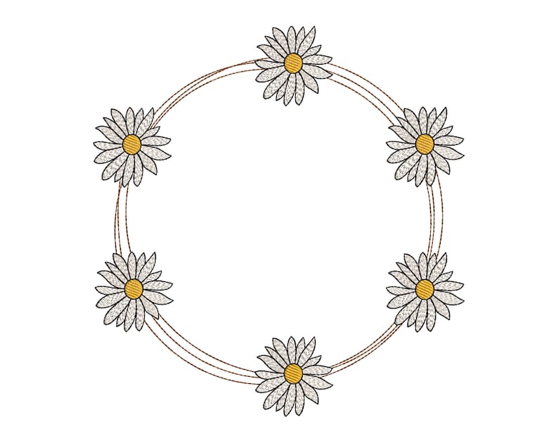 Daisy Flower Machine Embroidery Designs Spring Monogram Etsy