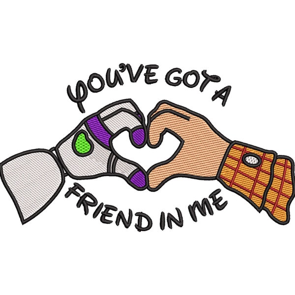 You've Got A Friend In Me Embroidery Design, Story Friends Embroidery Machine Design, Cartoon Digitizing Machine Embroidery Files - 3 Sizes