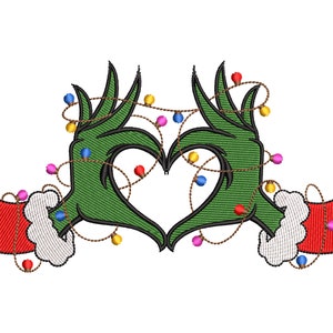 Christmas Embroidery Design, Christmas Machine Embroidery Files, Christmas Ornament Embroidery, Christmas lights Hand Heart Embroidery Files