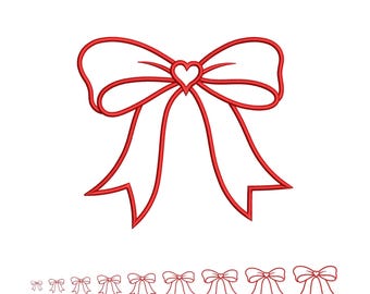 Bow Embroidery Design, Bow Applique Embroidery Design, Heart BOW Embroidery Design, Ribbon Coquette Bow Machine Embroidery Design